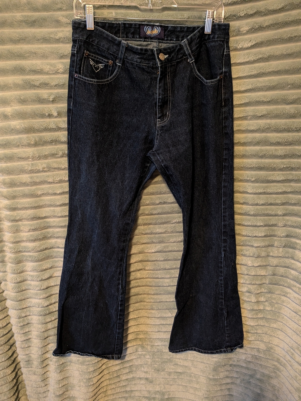 Angels Juniors Dark Wash Navy Jeans With Back Pockets Embellished